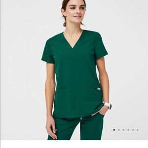 FIGS Hunter Green Casma scrub top